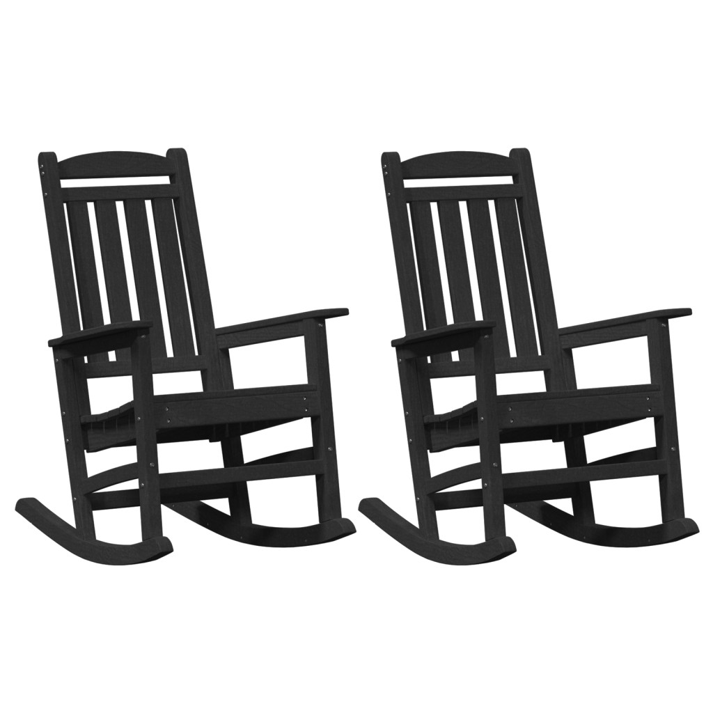kertihintaszék 2 db Fekete 70x92x107.5 cm HDPE