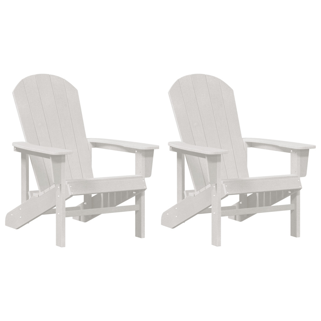 Adirondack Székek 2 db Fehér 74x82x90 cm HDPE