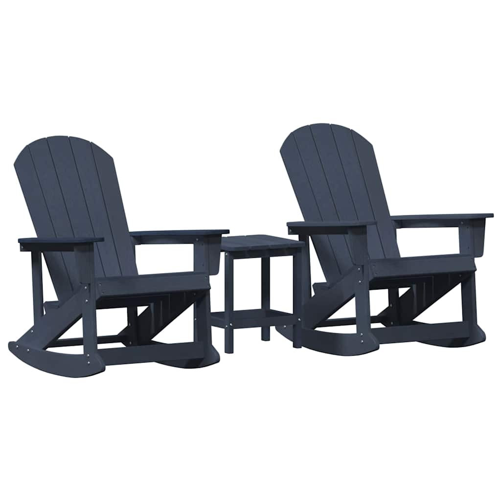 Kerti lounge szett 3 pcs Tengerészkék HDPE