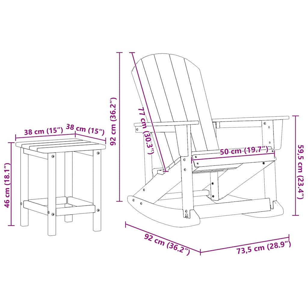 Kerti lounge szett 3 pcs Tengerészkék HDPE