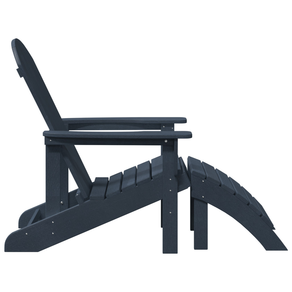 Adirondack szék lábtartókkal 2 db Tengerészkék HDPE