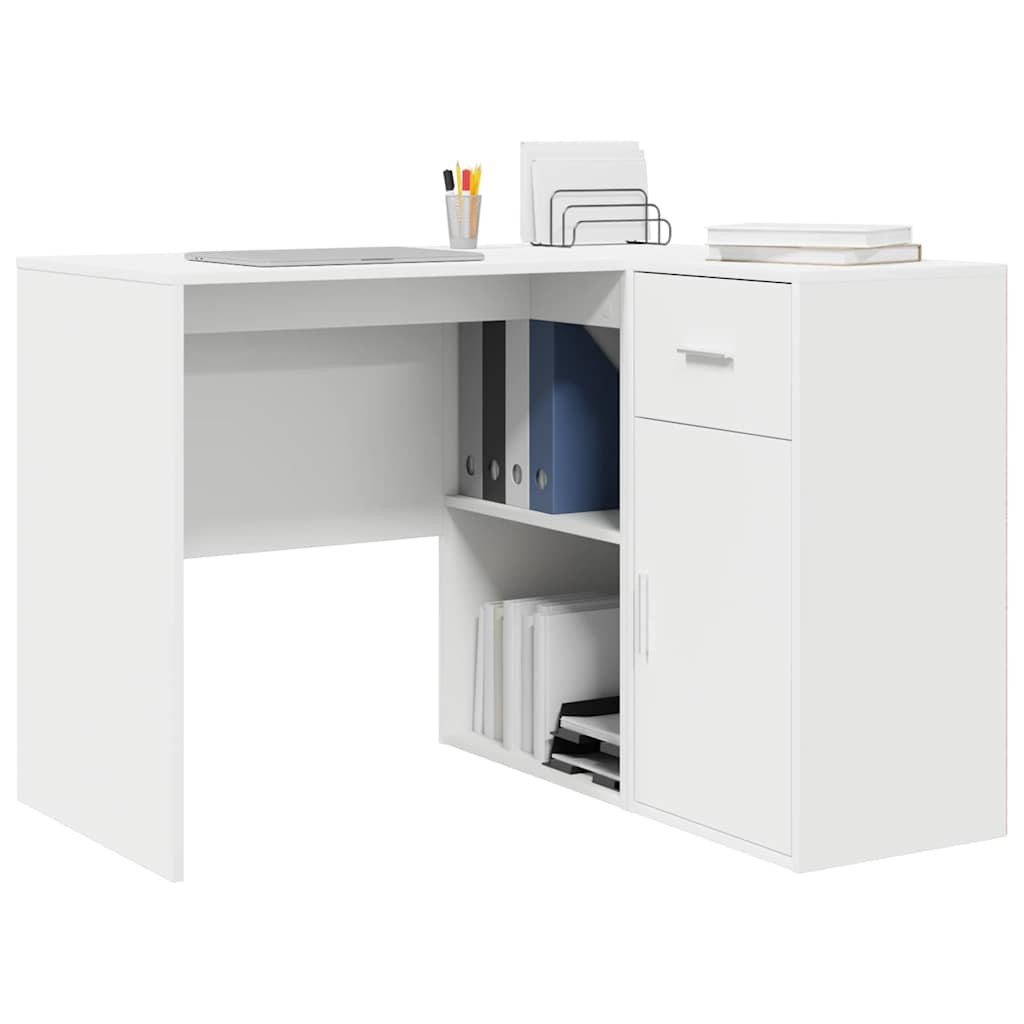 Sarokíróasztal fiókkal 2 pcs Fehér 102 x 50 x 75 cm Faanyag Sarokíróasztal fiókkal 2 pcs Fehér 102 x 50 x 75 cm Faanyag