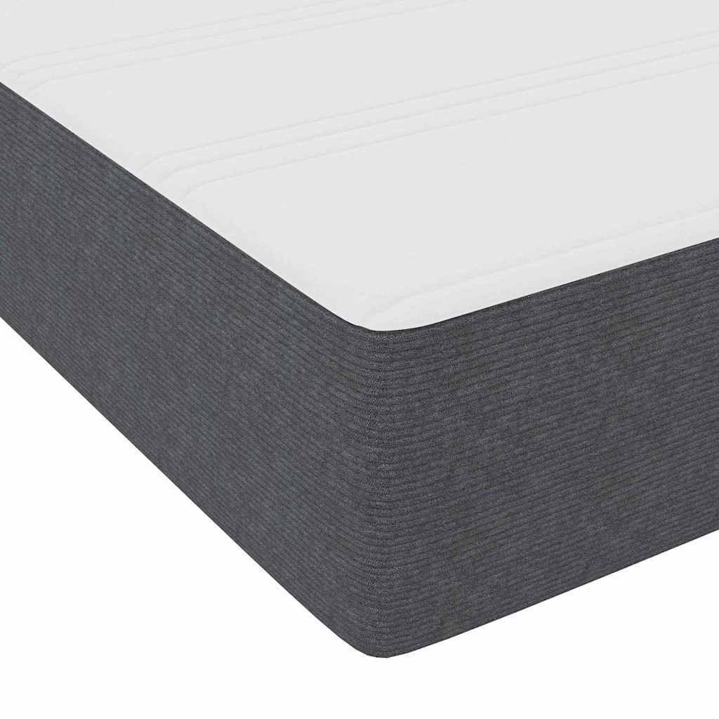 Boxrugós ágy Sötétszürke és Fehér 120 x 190 cm Bársonyos szövet