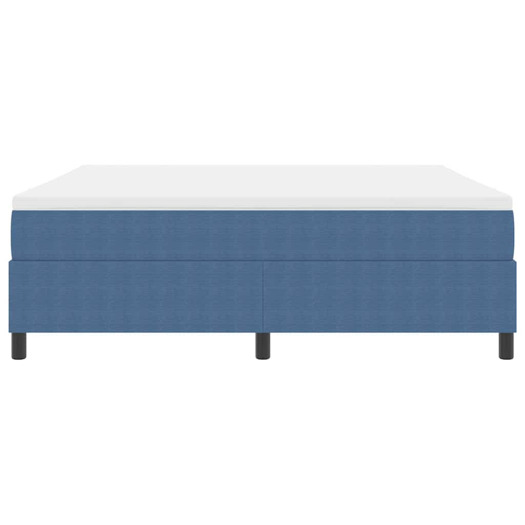 vidaXL Boxrugós ágy Kék és Fehér 180 x 200 cm Bársonyos szövet