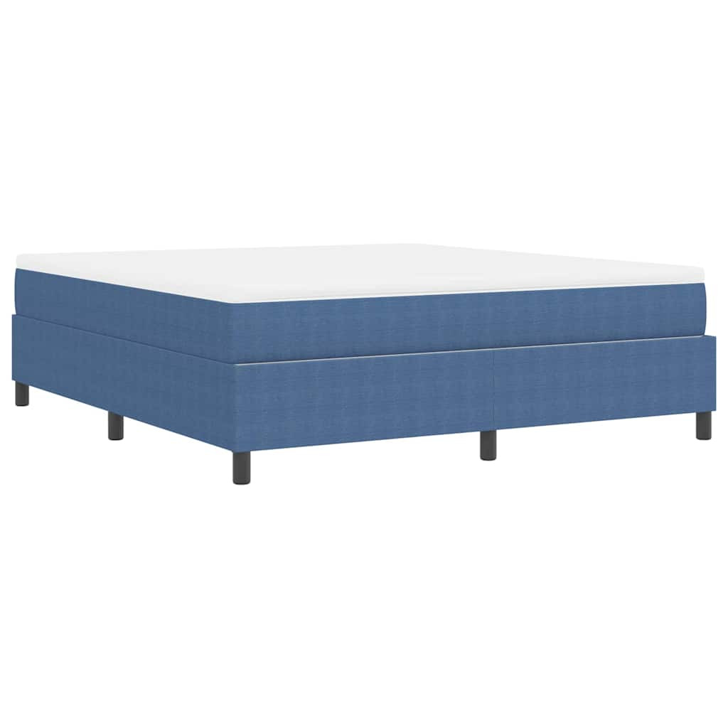 vidaXL Boxrugós ágy Kék és Fehér 180 x 200 cm Bársonyos szövet