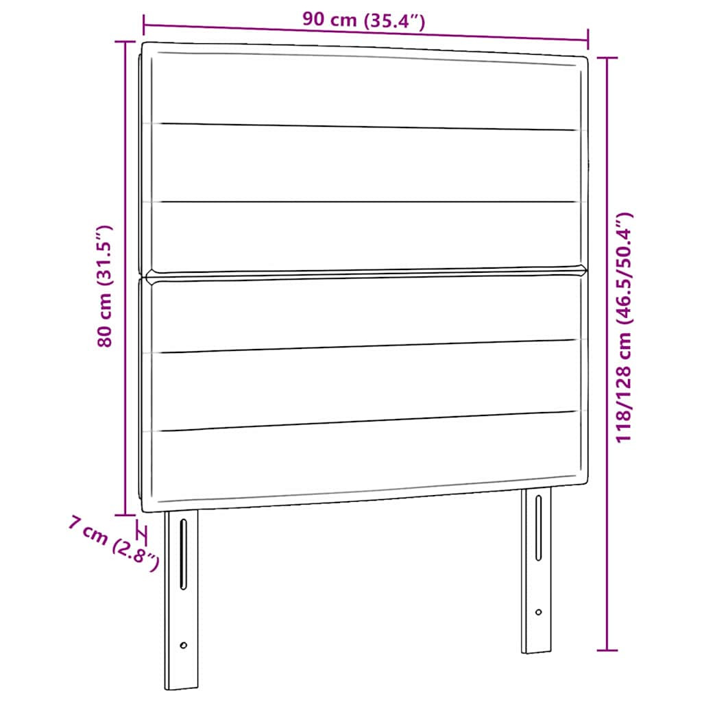 vidaXL Fejtámla fejtámlával Kék 90 cm Műbőr