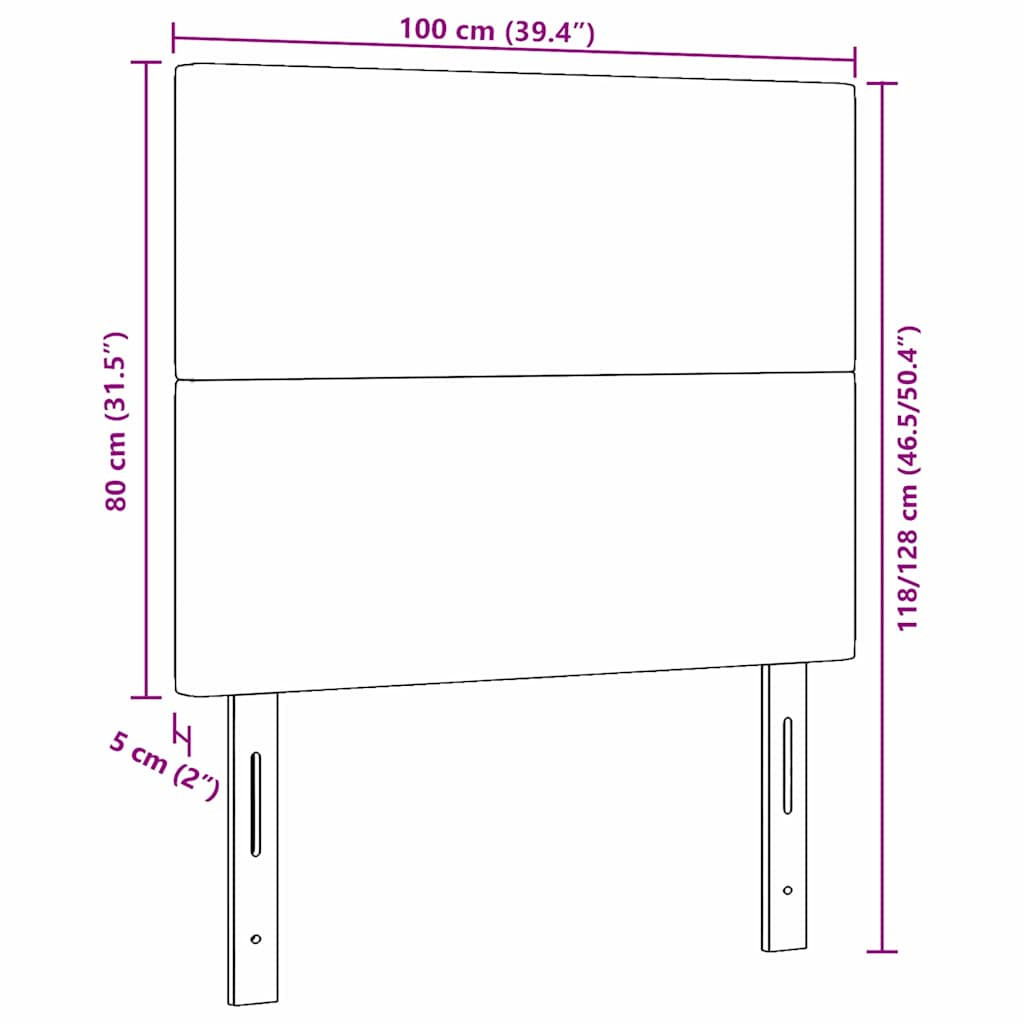 vidaXL Fejtámla fejtámlával Világos Zöld Szürke 100 cm Műbőr vidaXL Fejtámla fejtámlával Világos Zöld Szürke 100 cm Műbőr