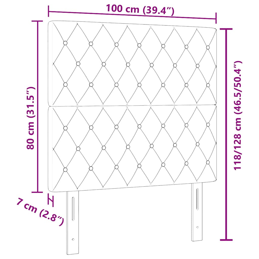 vidaXL Fejtámla fejtámlával Sötétzöld 100 cm Műbőr vidaXL Fejtámla fejtámlával Sötétzöld 100 cm Műbőr