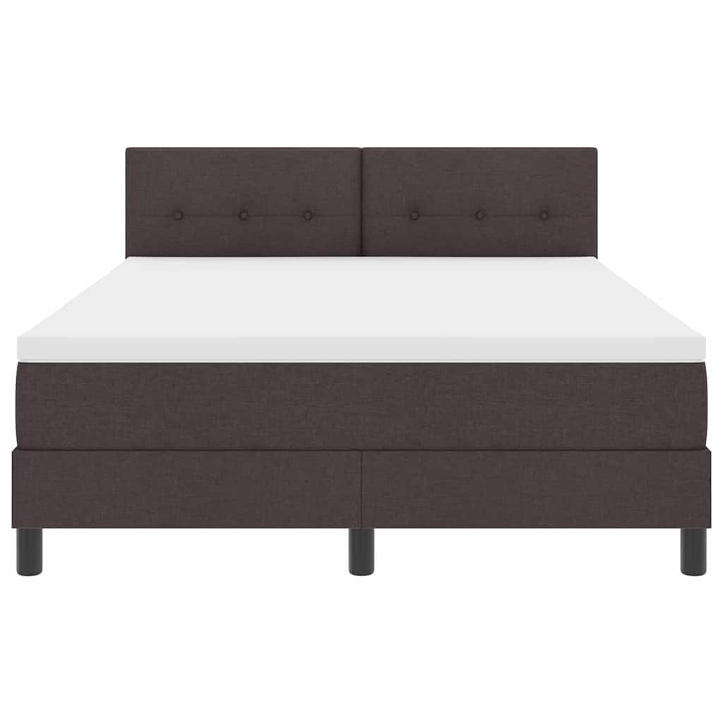 vidaXL Boxrugós ágy matracmal Sötét Barna 140 x 200 cm szövet