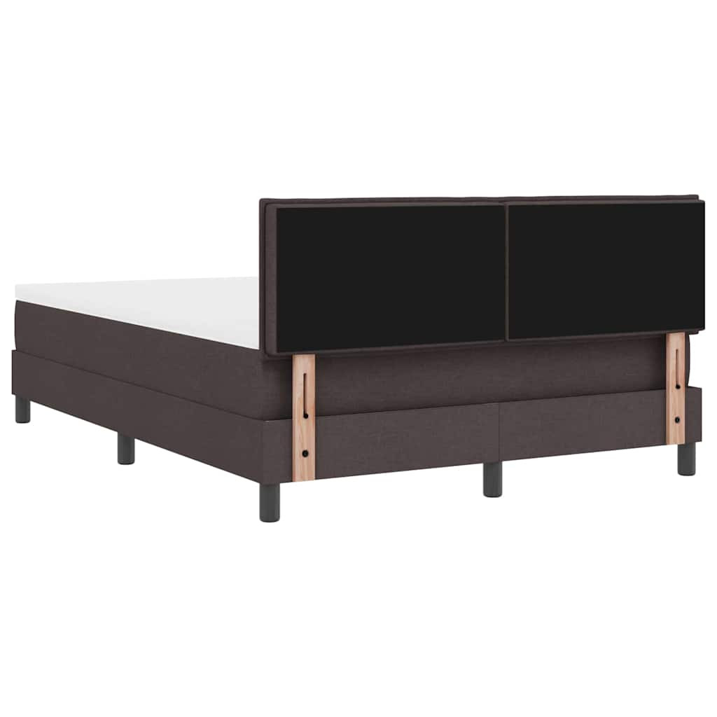vidaXL Boxrugós ágy matracmal Sötét Barna 140 x 200 cm szövet