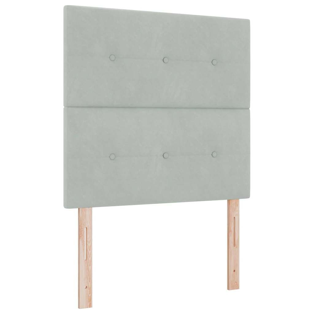 vidaXL Boxrugós ágy matracmal Világosszürke 190 x 90 cm Poliészter