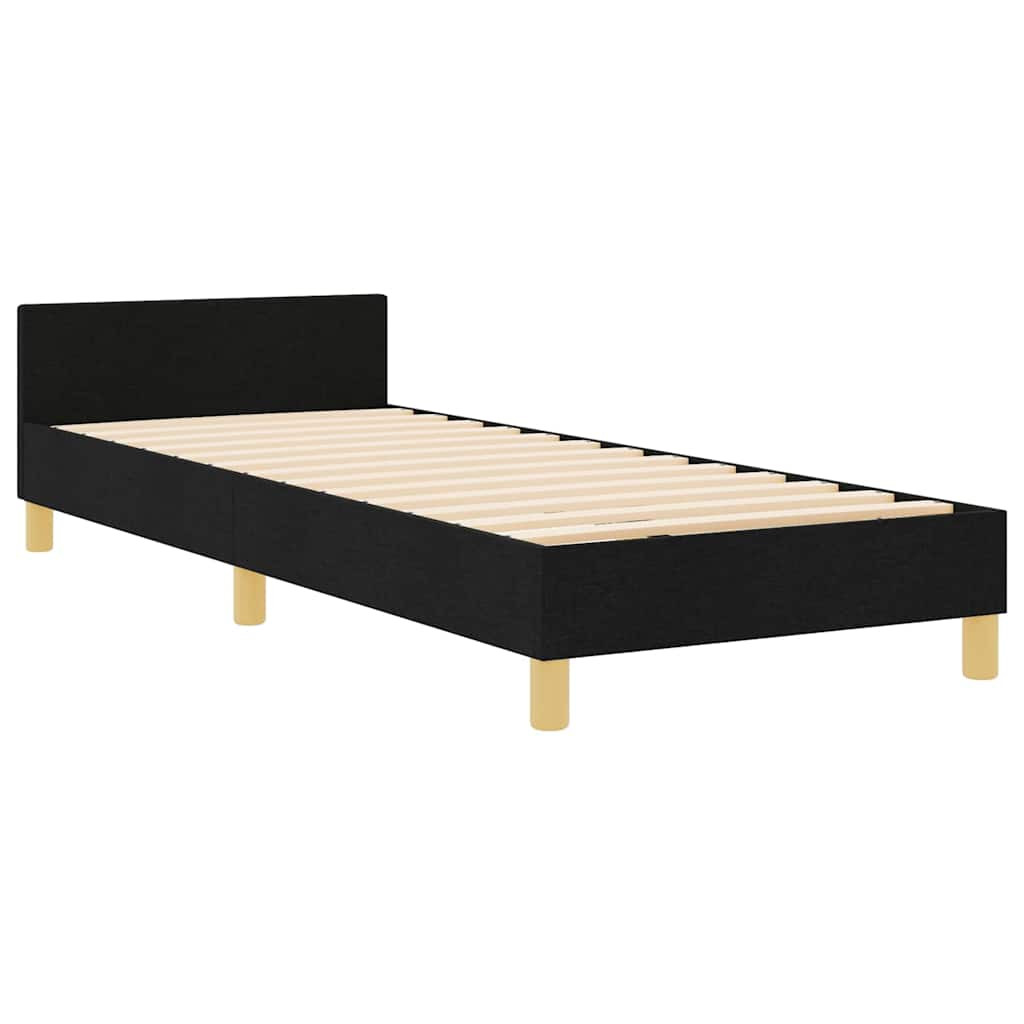 vidaXL Ágykeret fejtámlával Fekete 80 x 200 cm szövet