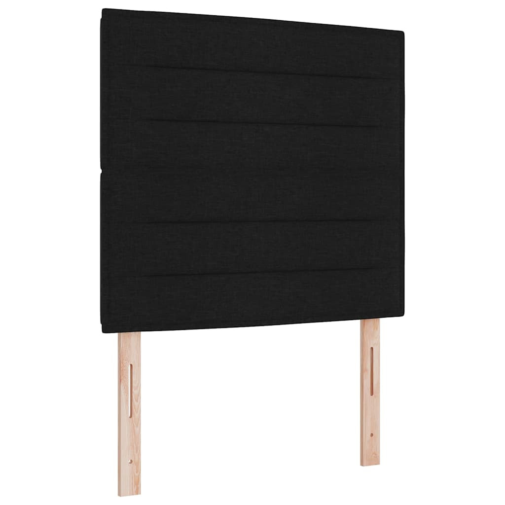 vidaXL Ágykeret fejtámlával Fekete 80 x 200 cm szövet