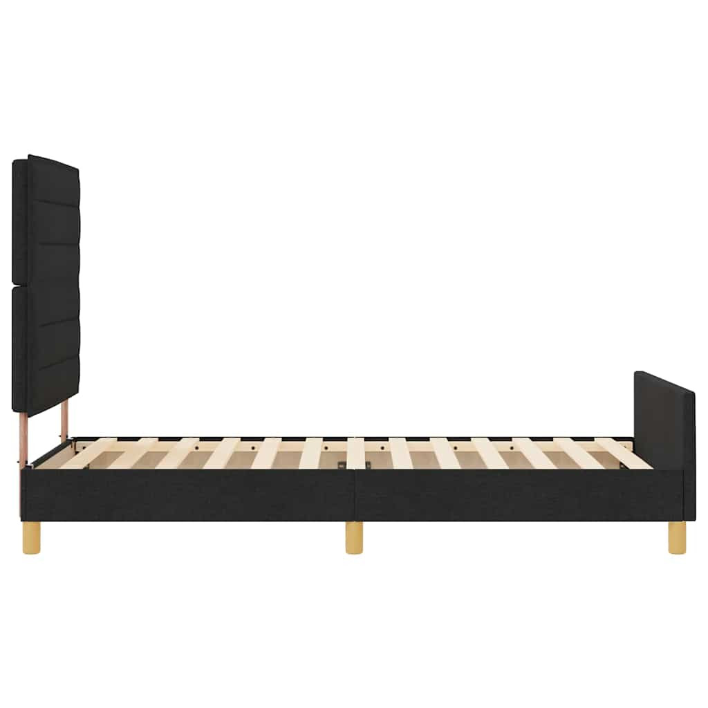 vidaXL Ágykeret fejtámlával Fekete 80 x 200 cm szövet