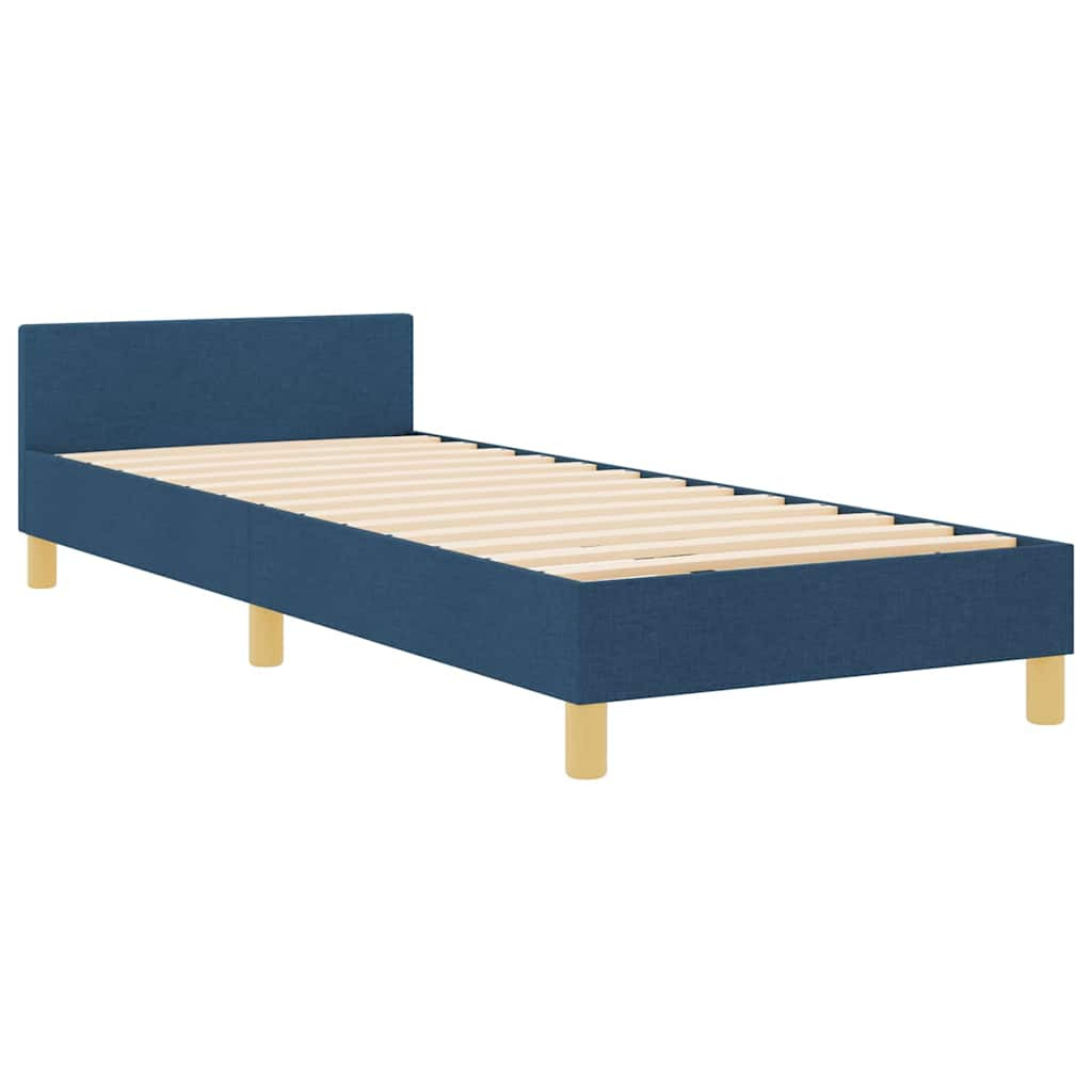 vidaXL Ágykeret fejtámlával Kék 80 x 200 cm szövet