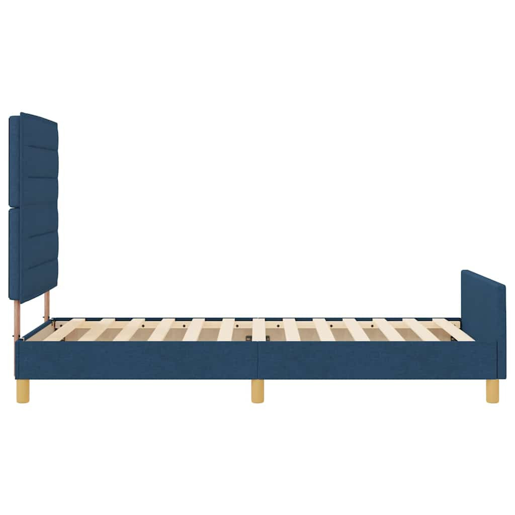 vidaXL Ágykeret fejtámlával Kék 80 x 200 cm szövet