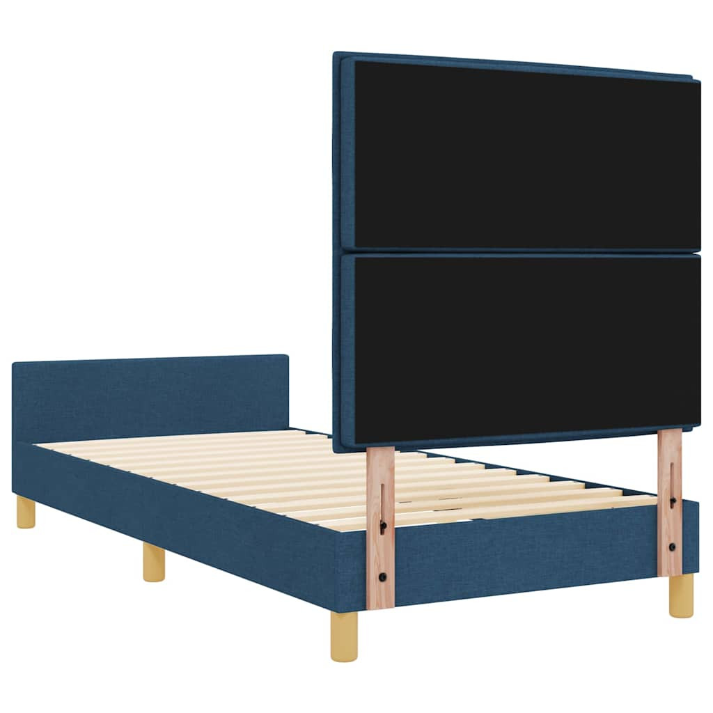 vidaXL Ágykeret fejtámlával Kék 80 x 200 cm szövet