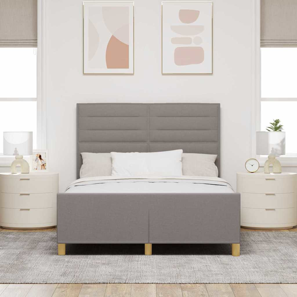 vidaXL Ágykeret fejtámlával Tópszínű 140 x 190 cm szövet