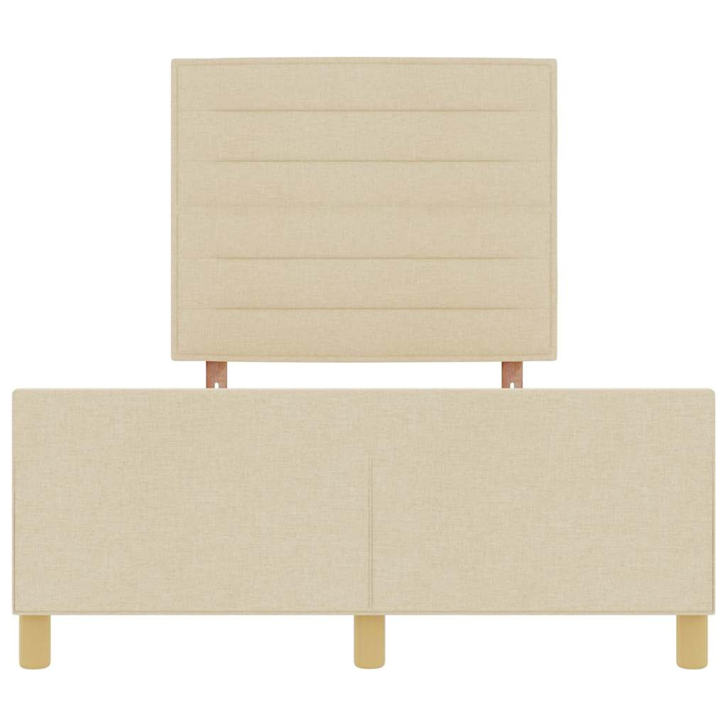 vidaXL Ágykeret fejtámlával Krém 140 x 190 cm szövet