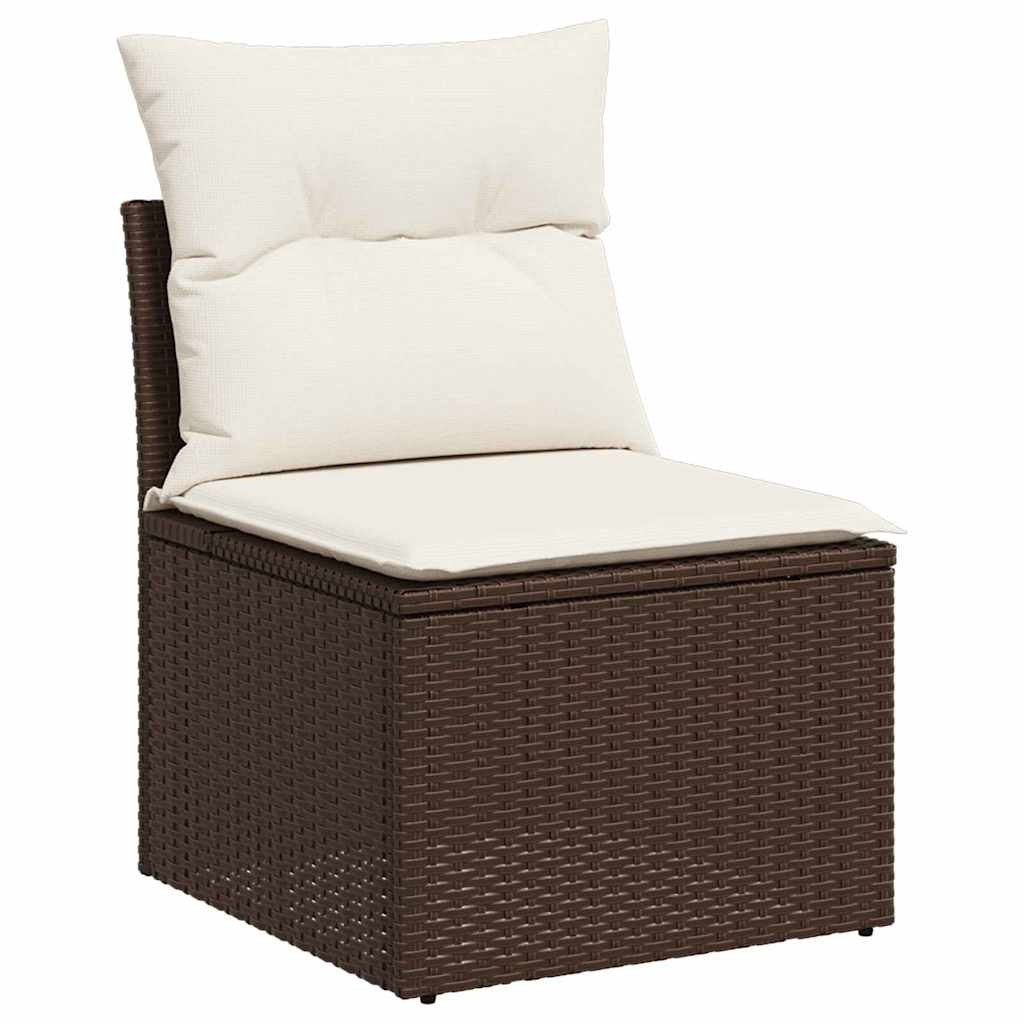 Kerti Kanapé Szett 5 pcs Barna polirattan
