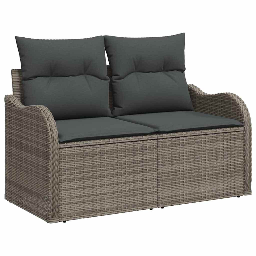 Kerti Kanapé Szett 6 pcs Szürke polirattan