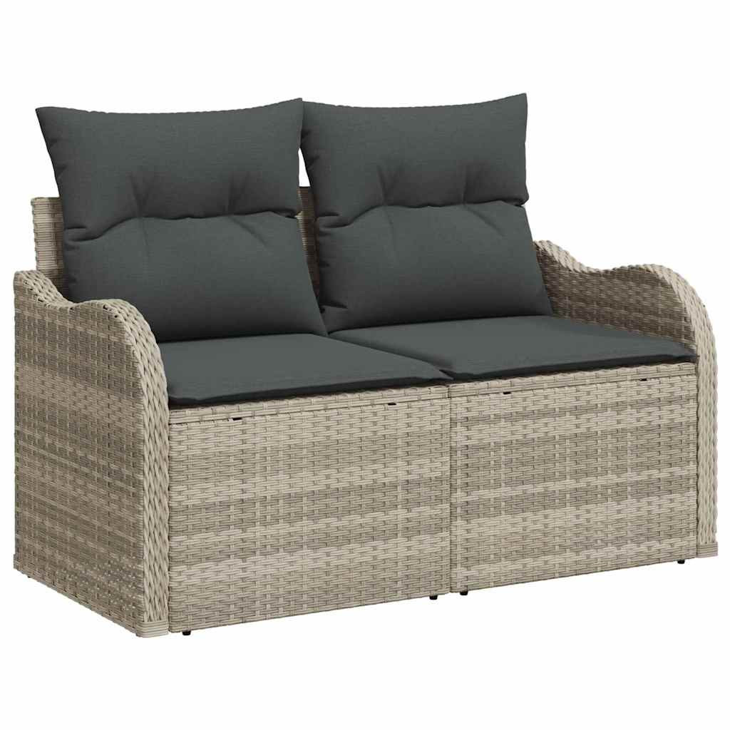 Kerti Kanapé Szett 4 pcs Világosszürke polirattan