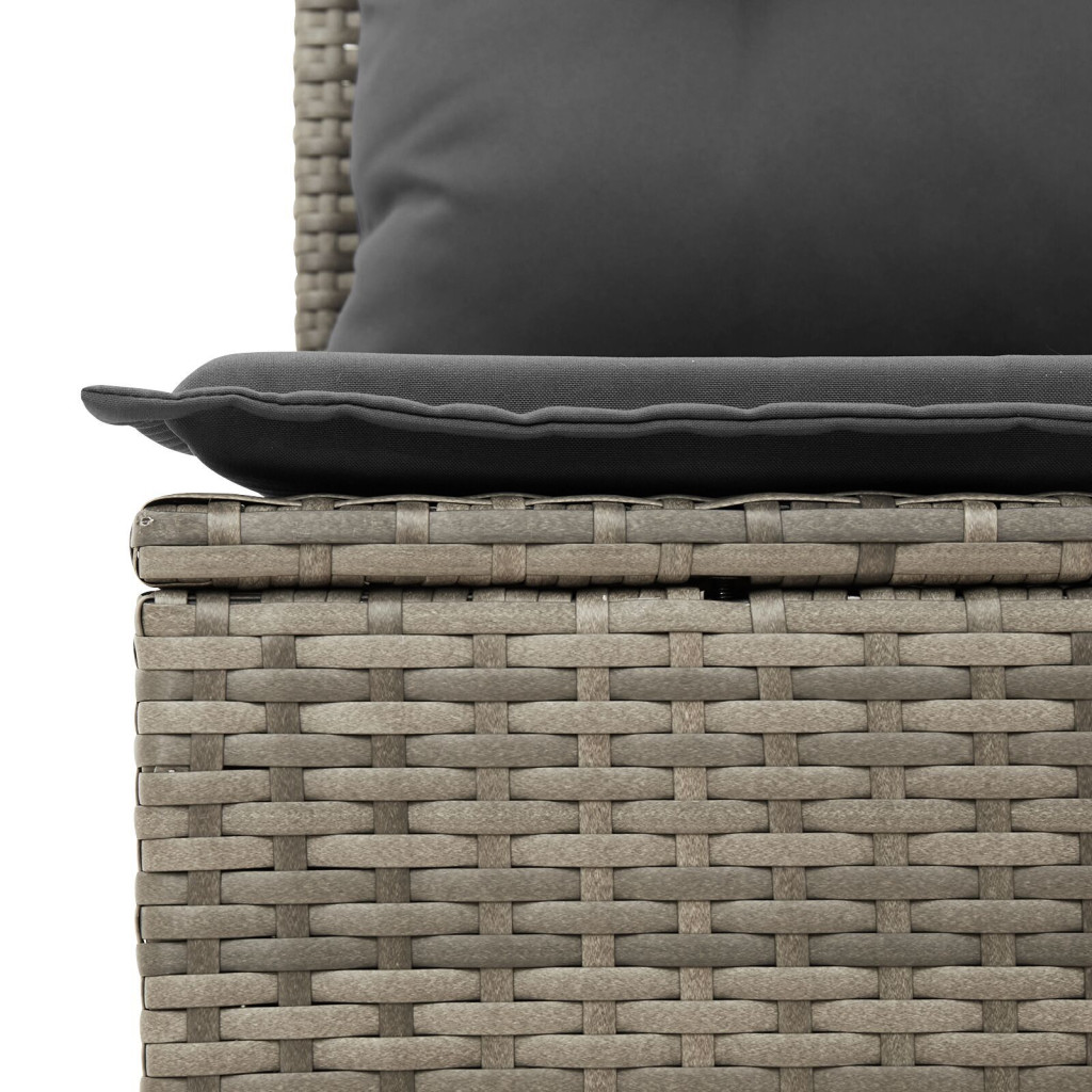 9 Darabos Kerti Sofaszett Párnával Fekete Poli Rattan