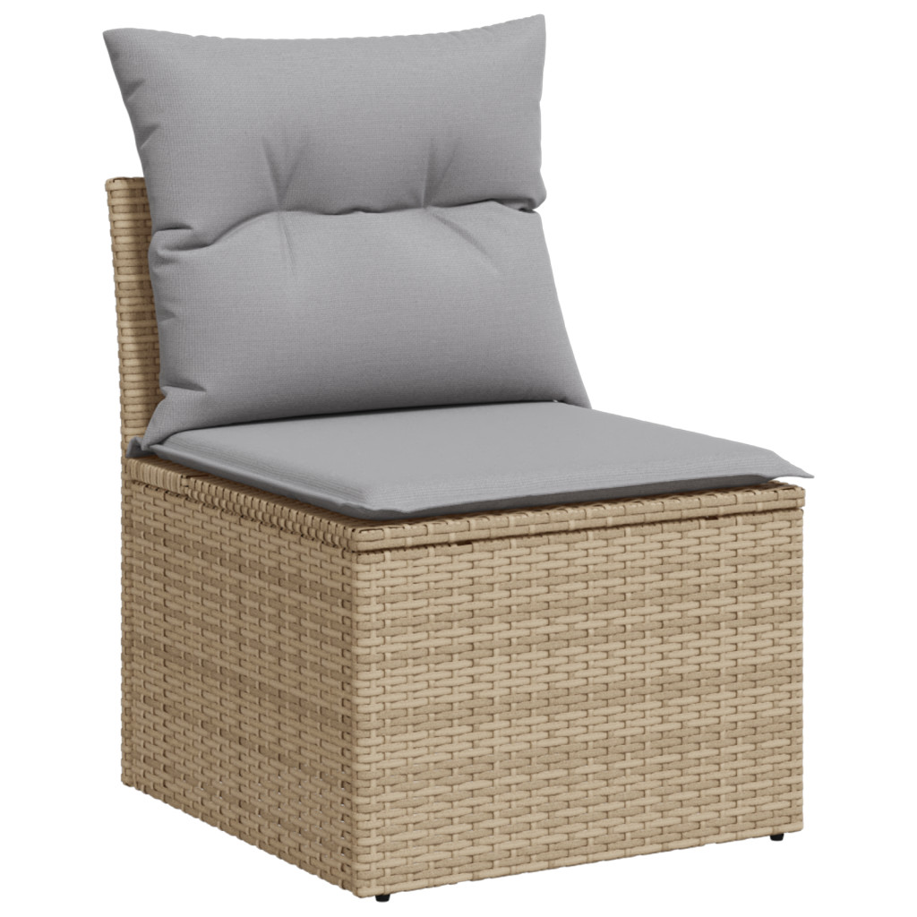 9 darabos Kerti Kanapészett Párnákkal Bézs Poly Rattan