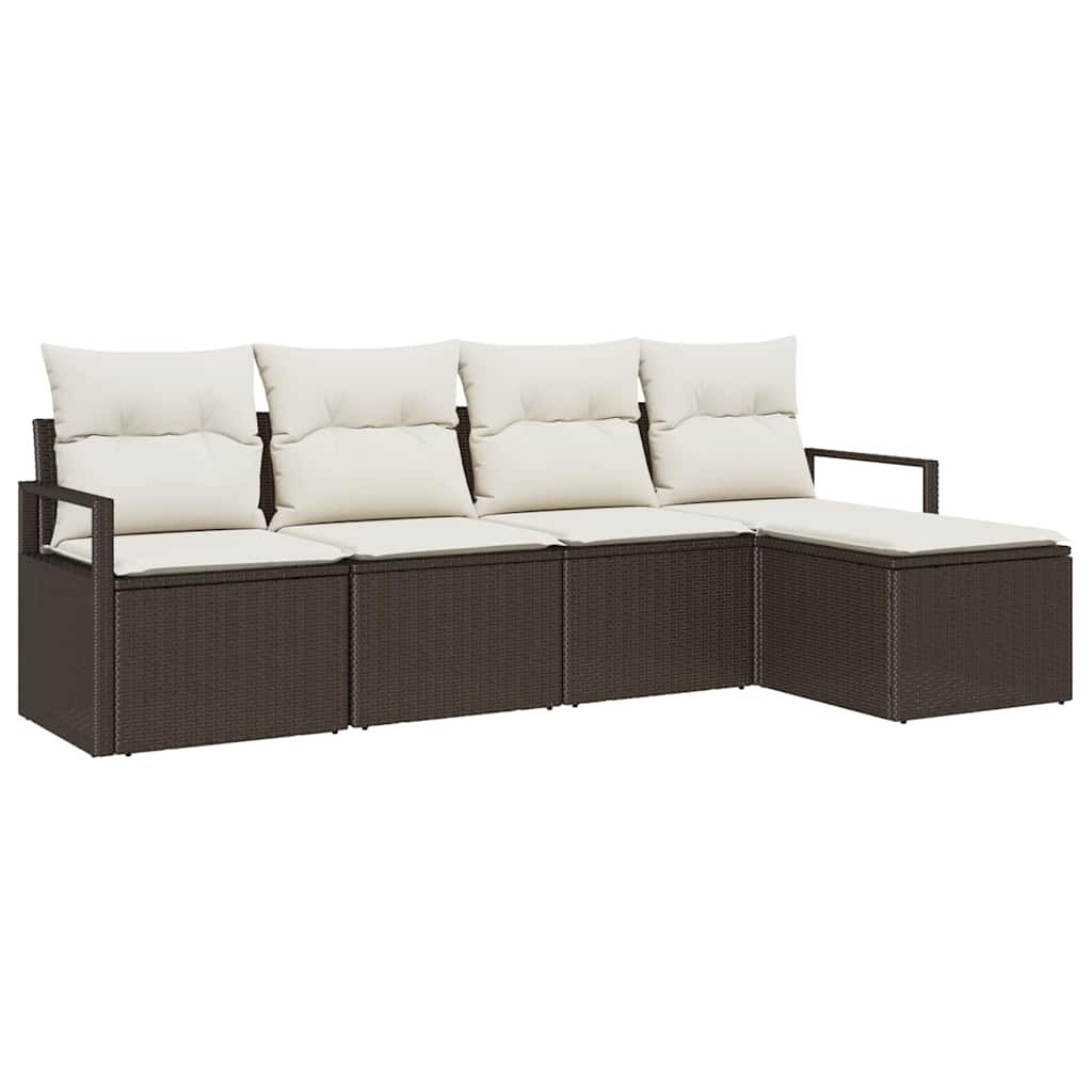 Kanapé Szett 5 pcs Barna polirattan