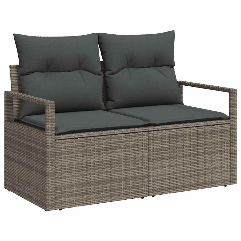Kanapé Szett 5 pcs Szürke polirattan