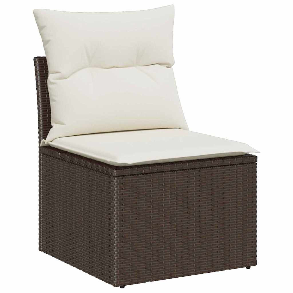 vidaXL Kanapé Szett párnával 9 pcs Barna polirattan