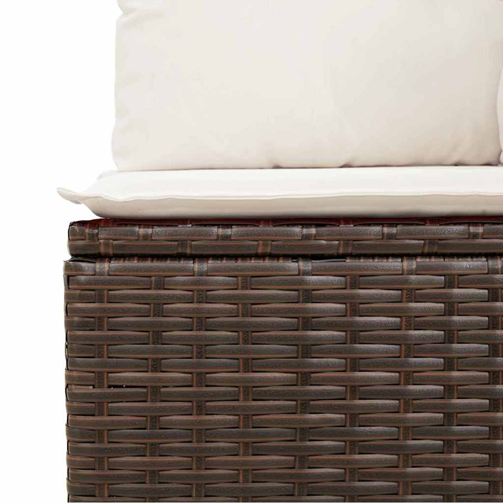 vidaXL Kanapé Szett párnával 9 pcs Barna polirattan