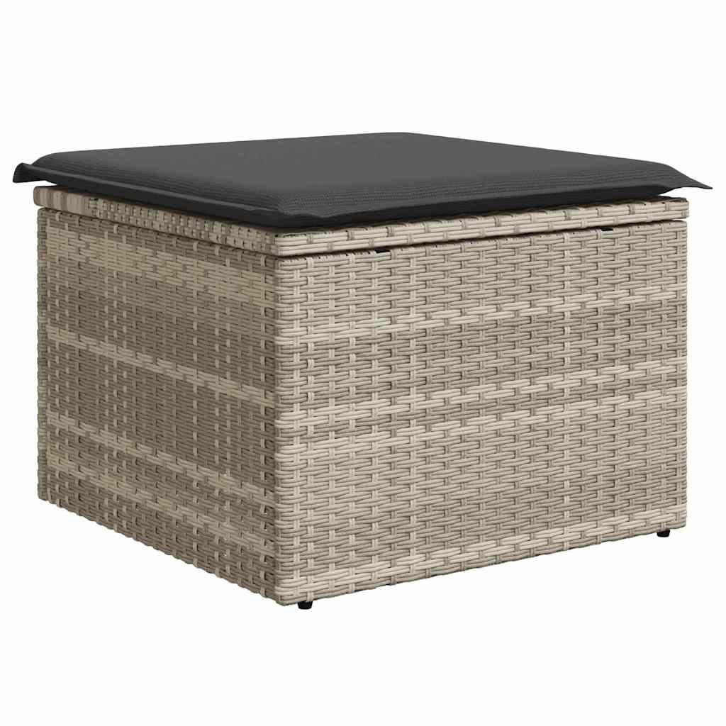 Kanapé Szett párnával 4 pcs Világosszürke polirattan
