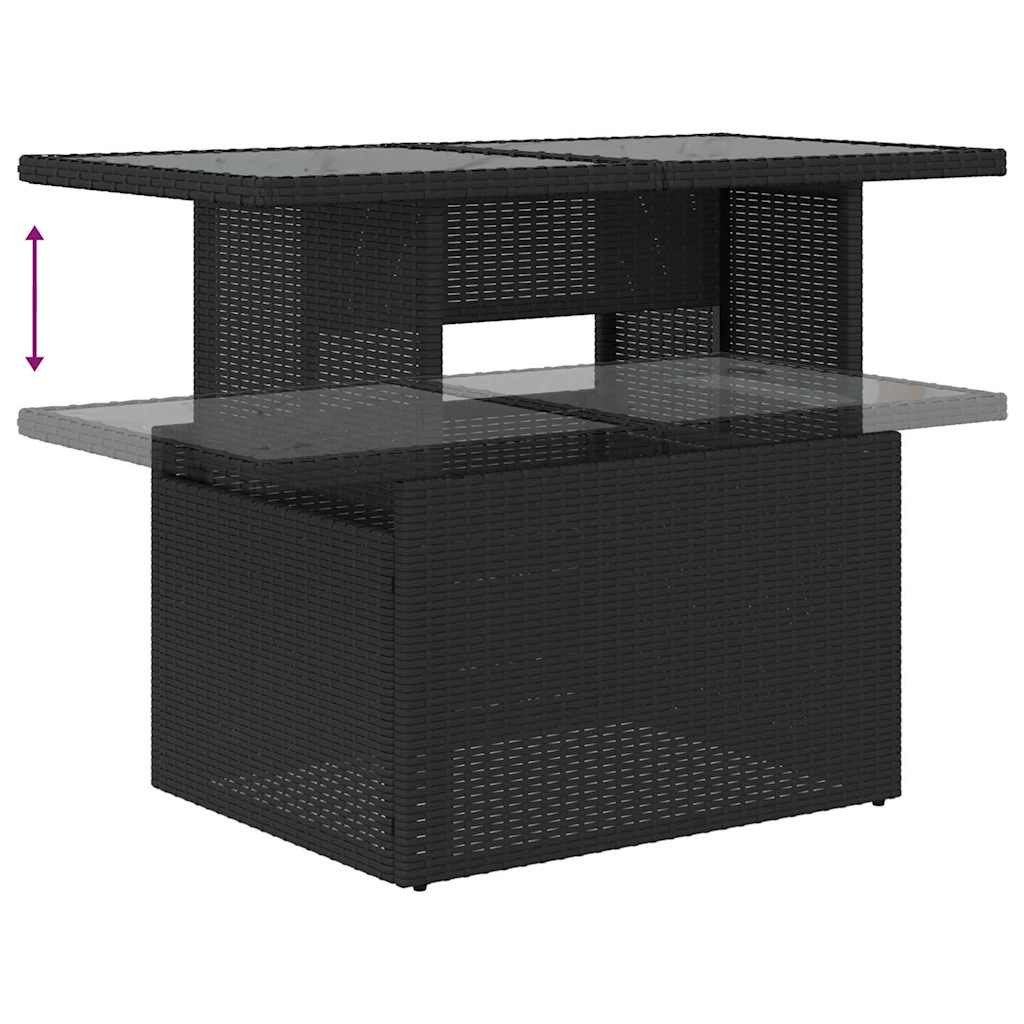 Kerti Kanapé Szett párnával 6 pcs Fekete