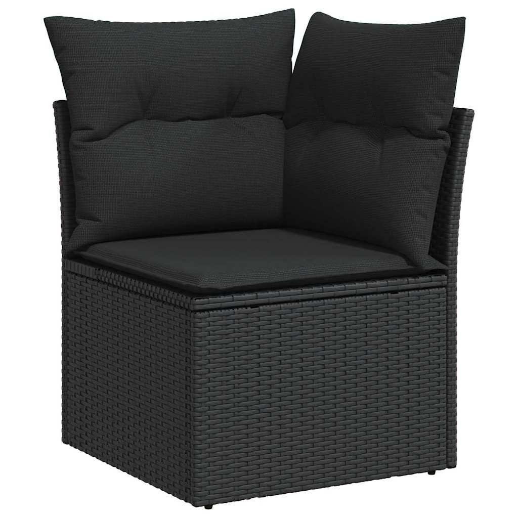 vidaXL Kerti Kanapé Szett párnával 11 pcs Fekete