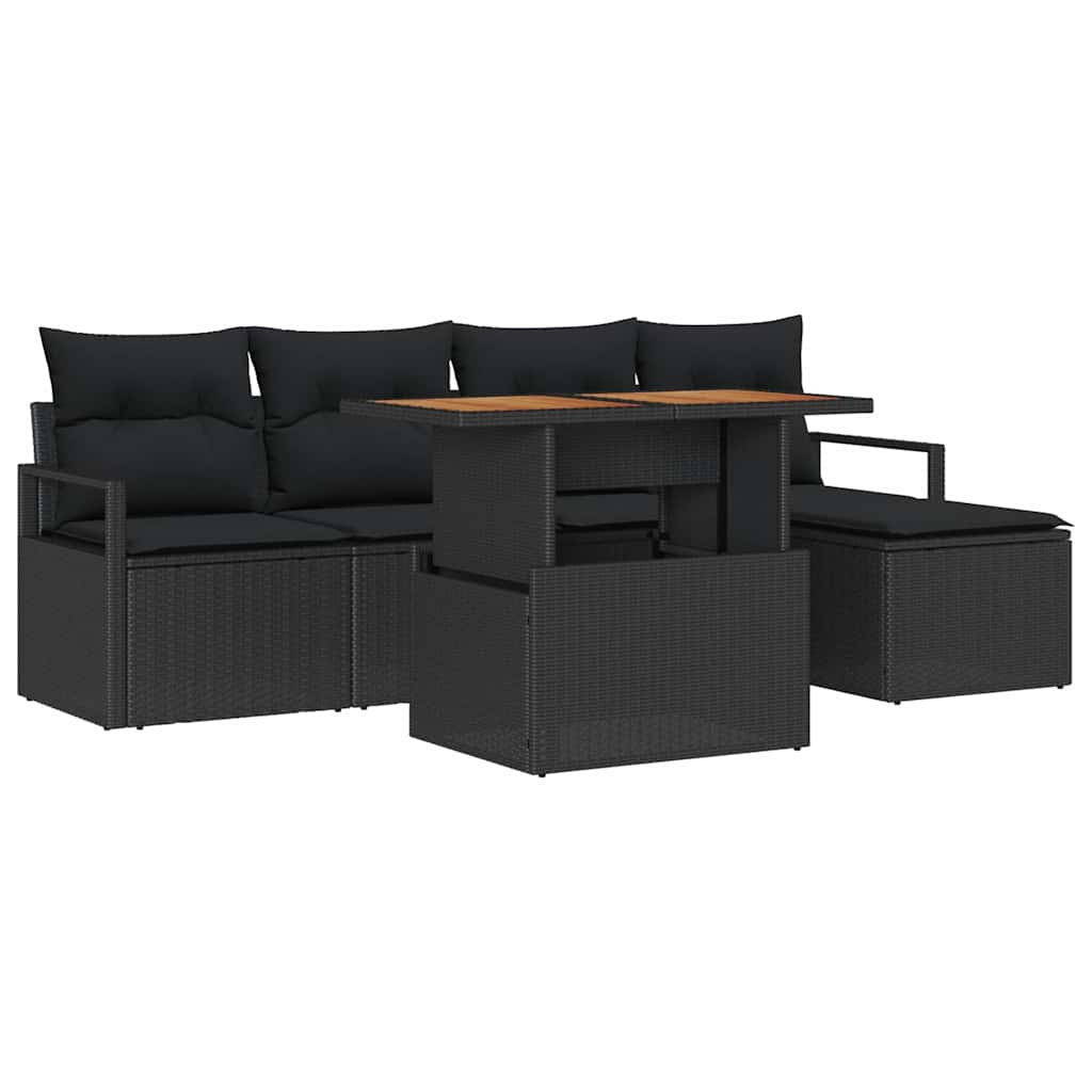 Kert étkező szett párnával 6 pcs Fekete és Barna