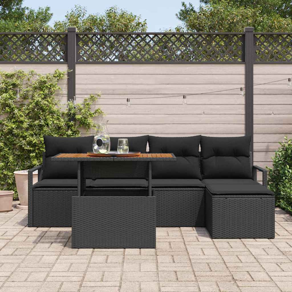 Kert étkező szett párnával 6 pcs Fekete és Barna