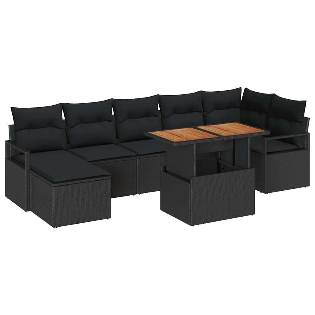 Kert étkező szett párnával 8 pcs Fekete és Barna