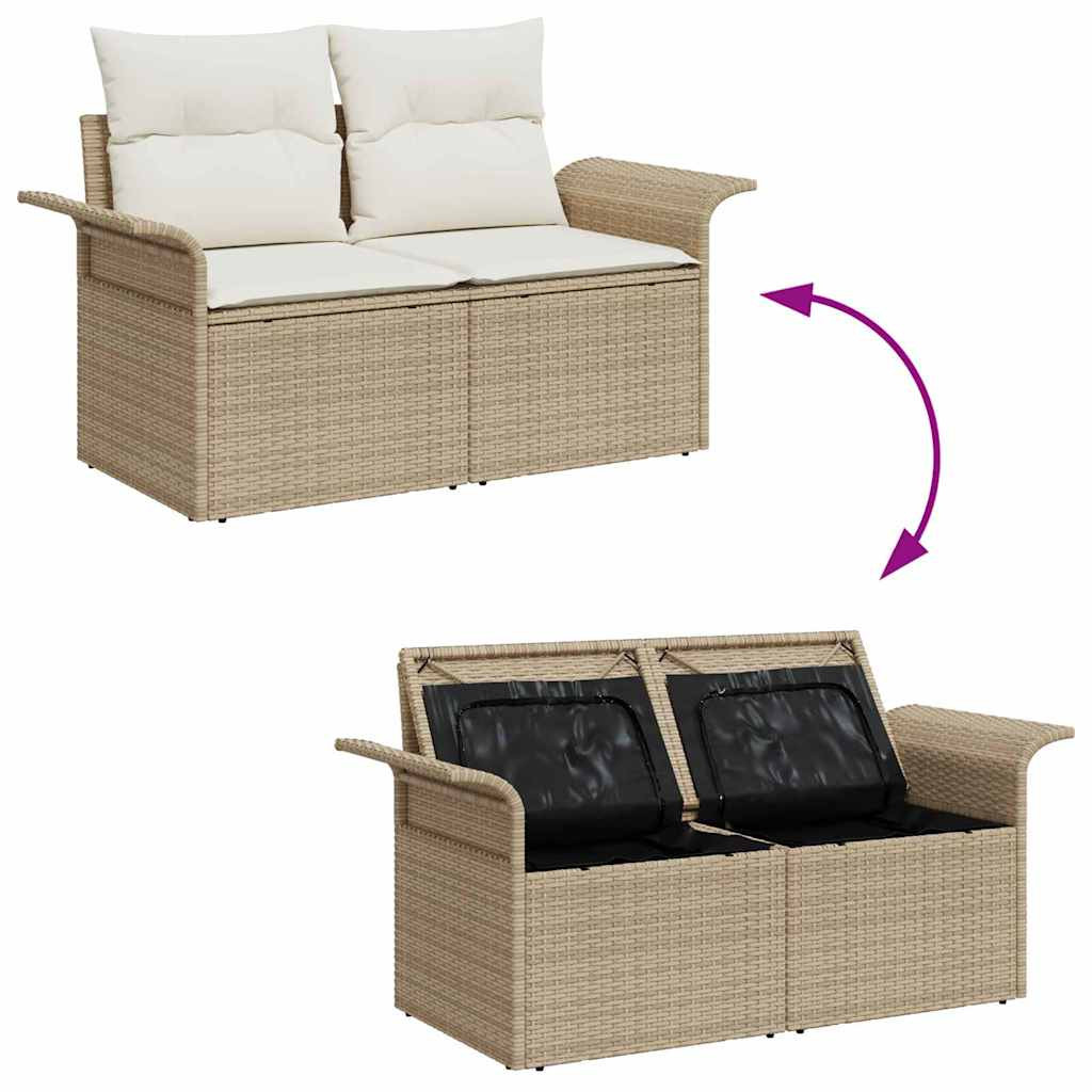 Kerti Kanapé Szett párnával tárolóval 6 pcs Beige és krém