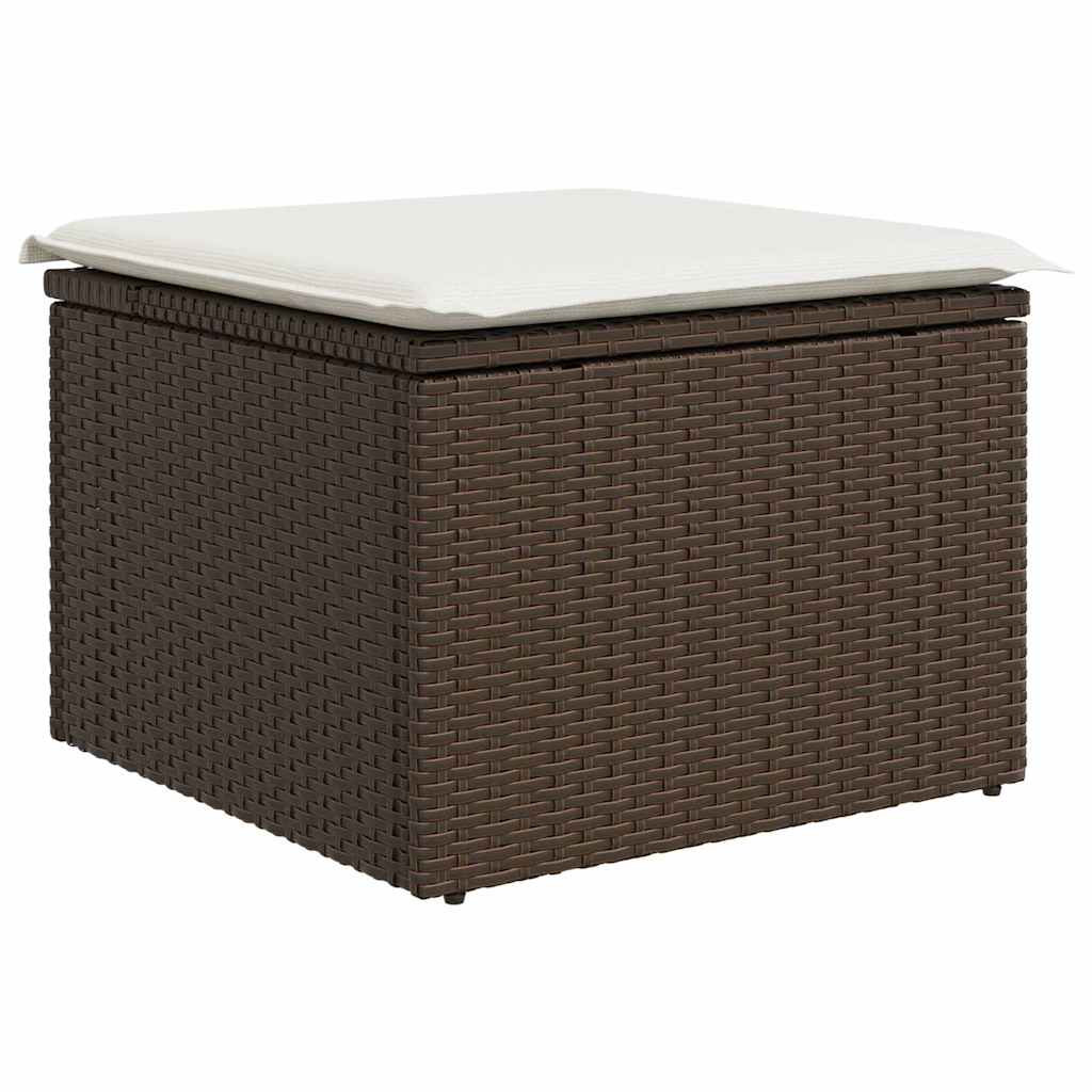 Kerti Kanapé Szett párnával tárolóval 6 pcs Barna Poli rattan