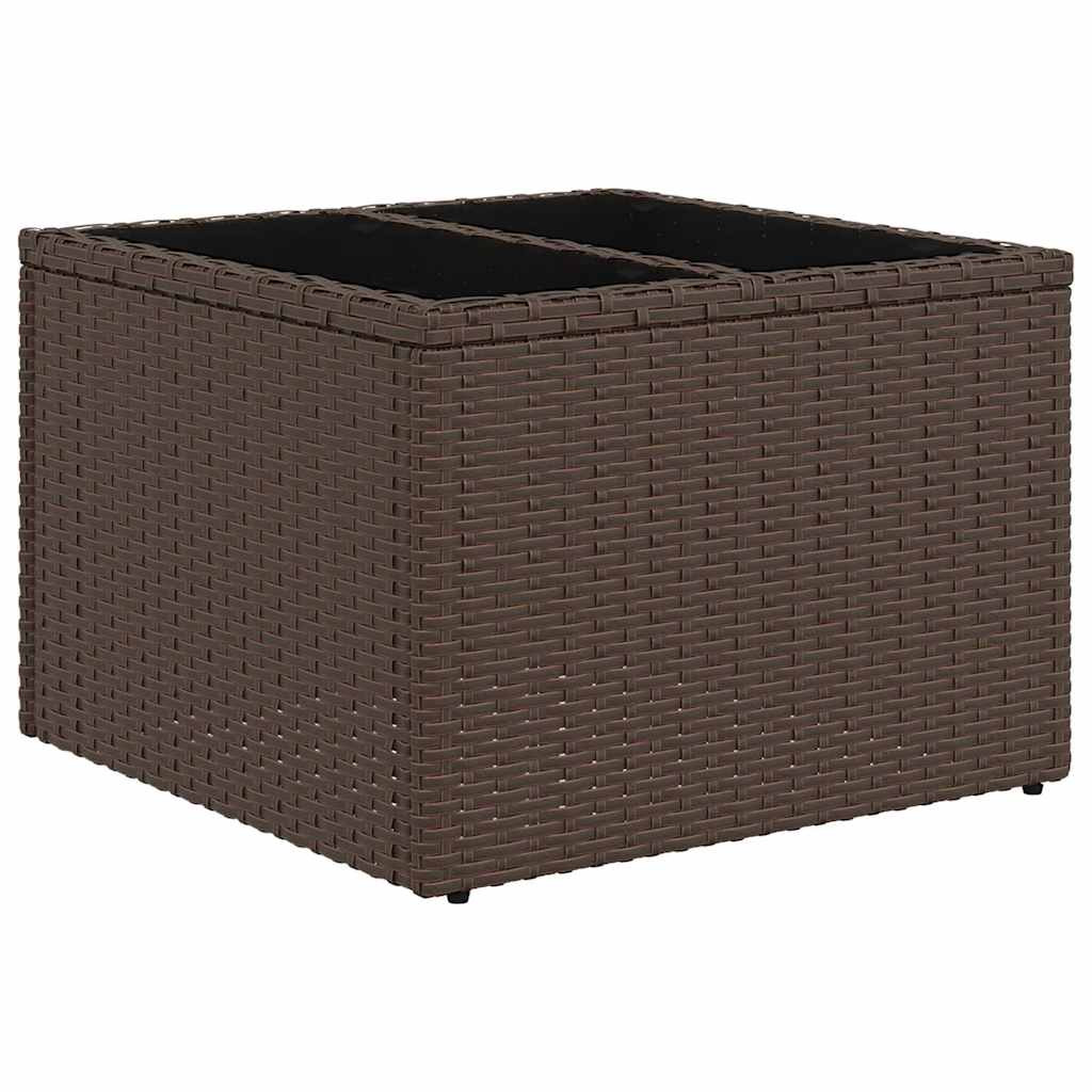 vidaXL Kerti Kanapé Szett párnával tárolóval 7 pcs Barna és Krém