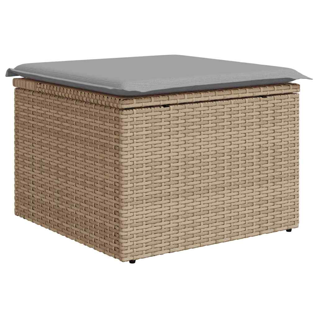 Kerti Kanapé Szett 4 pcs bézs és világosszürke Poli rattan