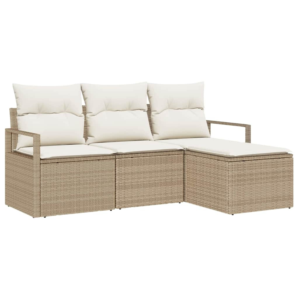 Kerti Kanapé Szett párnával tárolóval 4 pcs Beige és krém