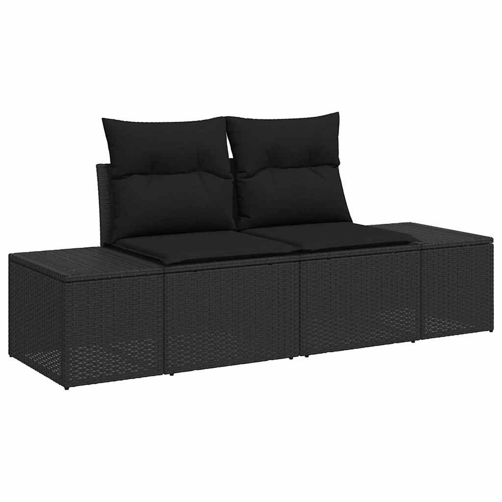 Kerti Kanapé Szett 7 pcs Fekete