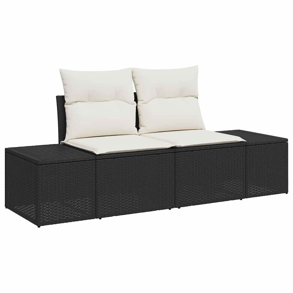 vidaXL Kerti Kanapé Szett 8 pcs Fekete és fehér