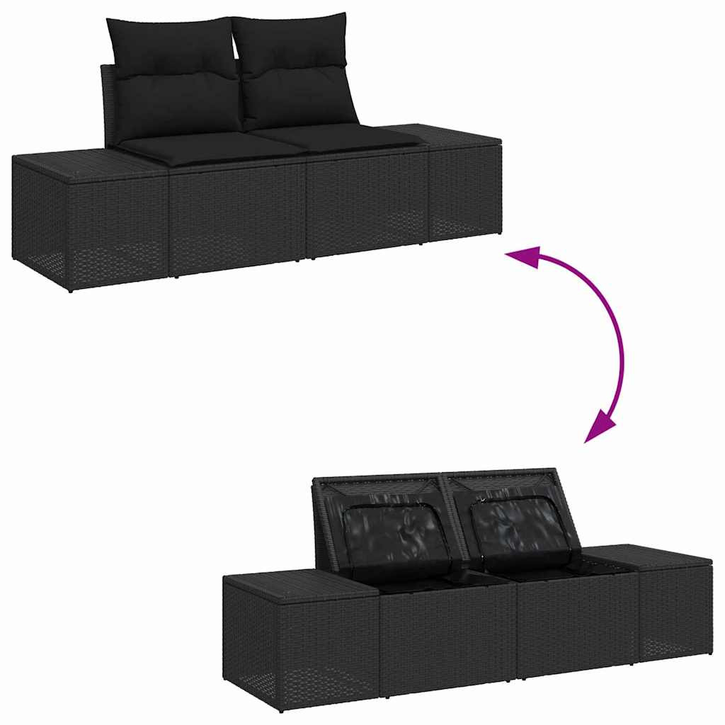 Kerti Kanapé Szett 10 pcs Fekete