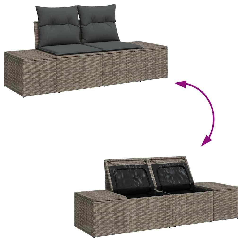 vidaXL Kerti Kanapé Szett 11 pcs Szürke