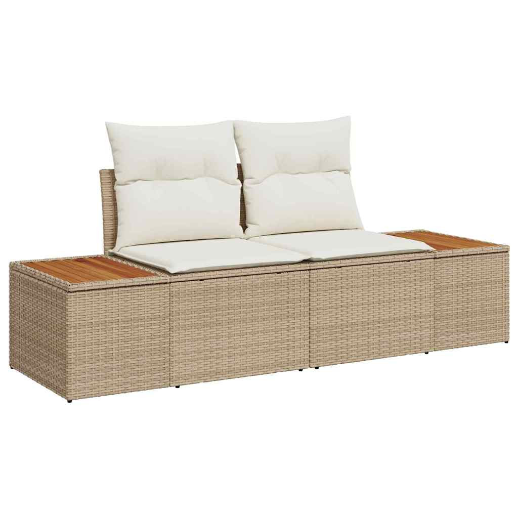 vidaXL Kerti Kanapé Szett párnával 6 pcs Beige és krém Poly Rattan