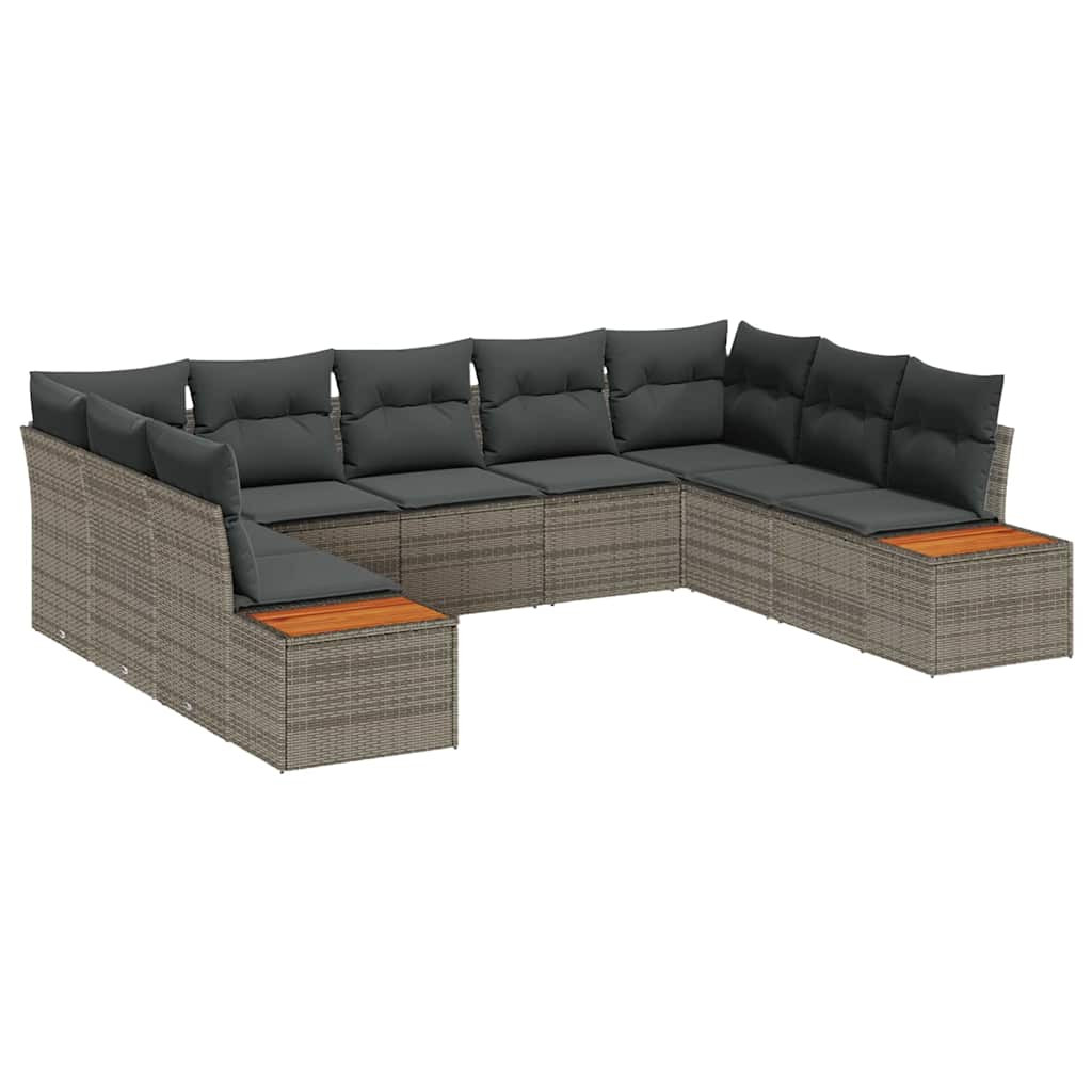 Kerti Kanapé Szett párnával tárolóval 5 pcs Szürke Polyrattan