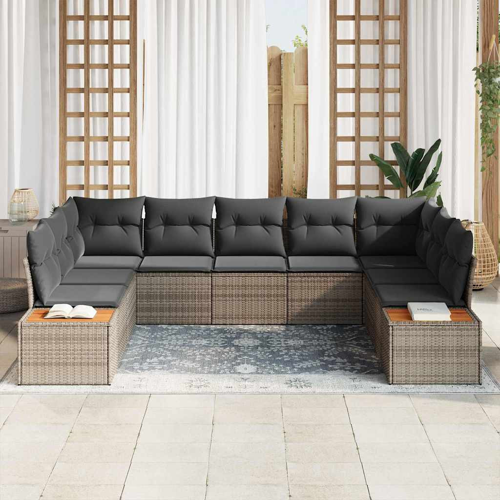 Kerti Kanapé Szett párnával tárolóval 5 pcs Szürke Polyrattan